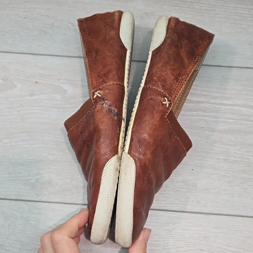 Frye Women Melanie Brown Leather Slip-On Flats Shoes Sz 7.5M